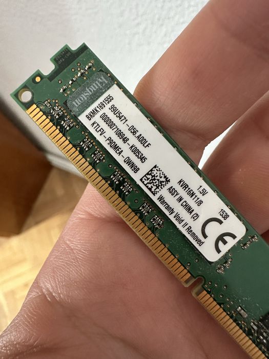 8GB RAM Kingston 12800 DDR3-1600 low profile