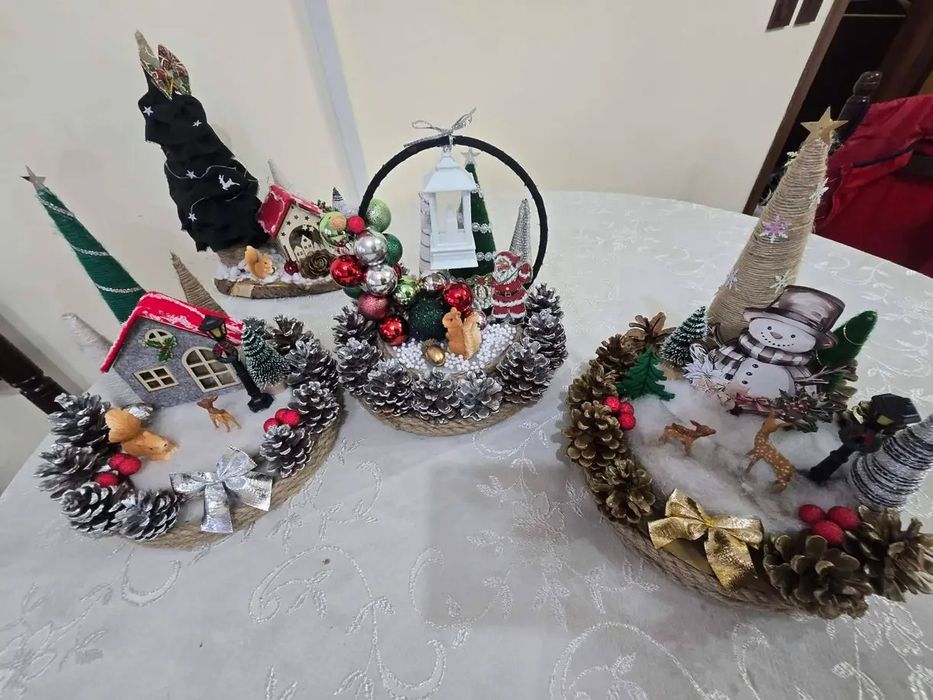 Коледни ръчно изработени венци,Коледни свещници,коледни тикви