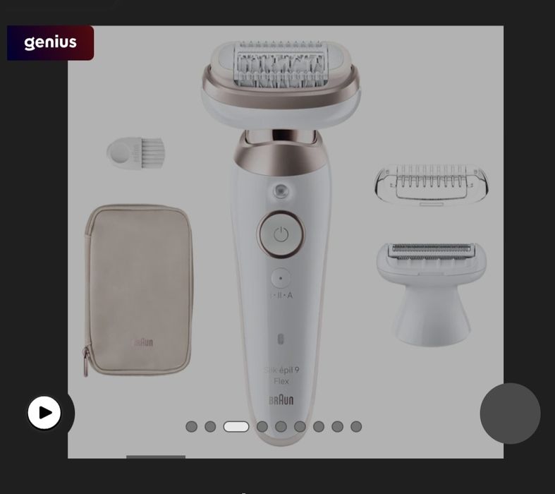 Epilator BrAun Silk-Epil 9Flex 360°,wet&Dry,Smart Touch40 de pensete ,