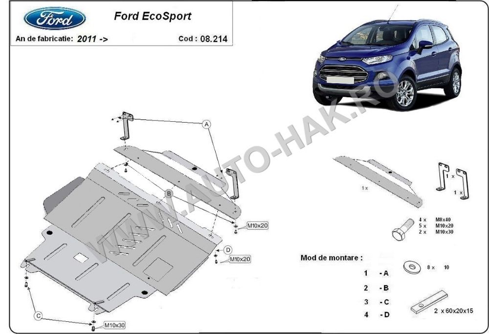 Scut motor metalic Ford Ecosport 2011-2017