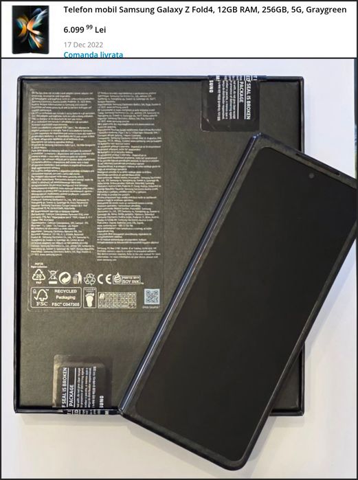 Samsung Galaxy Z Fold4, 12GB RAM, 256GB, 5G, Graygreen
