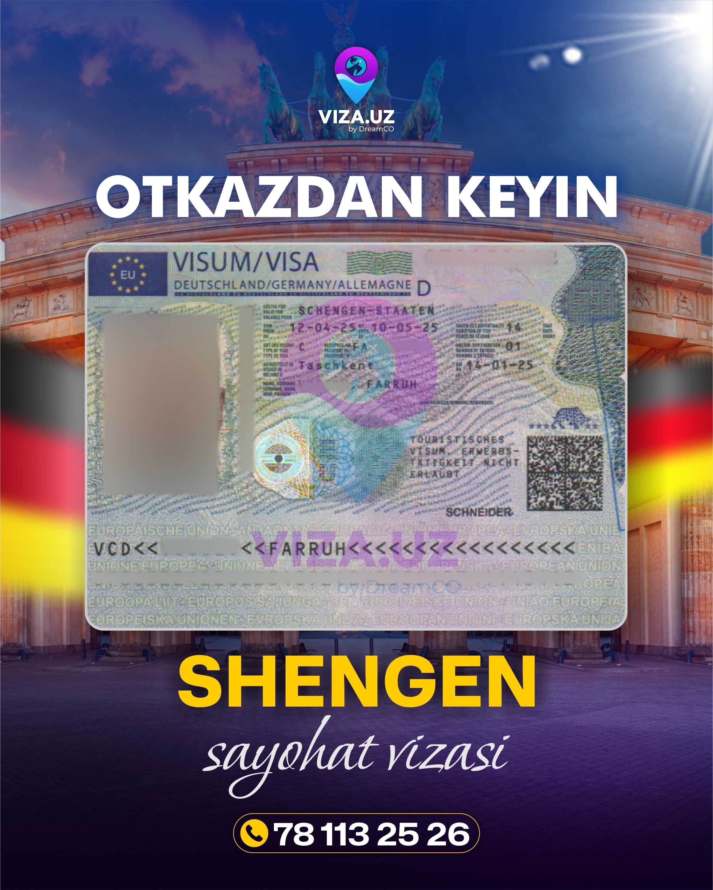 Shengen Sayohat Vizasi Rasmiylashtirish Xizmati