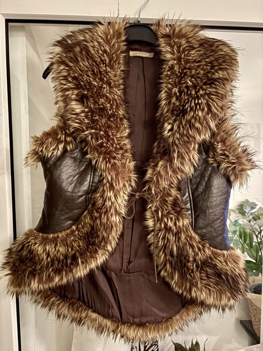Vesta piele natirala si blana