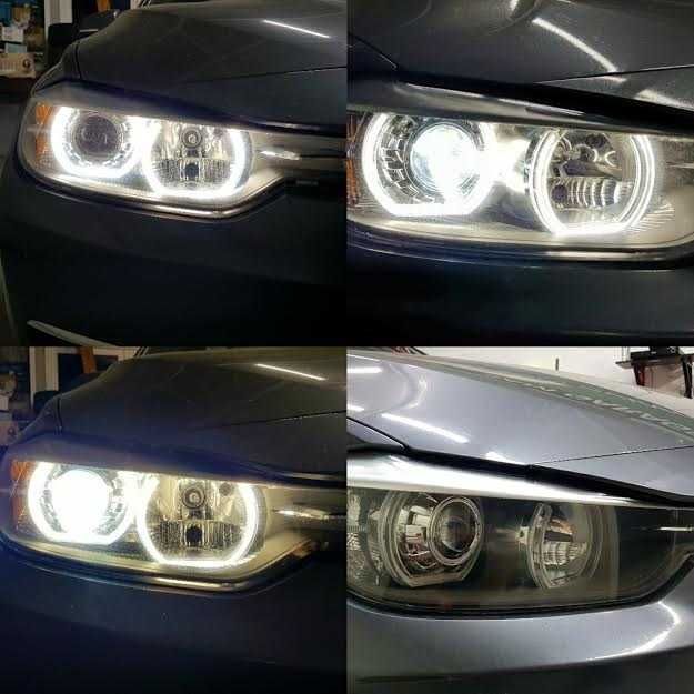 Pachet Far Retrofit BMW F30 Lupe Bixenon+Kit Xenon +Angel Eyes LED