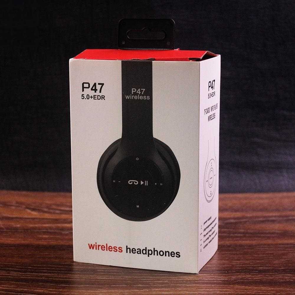 Безжични Bluetooth слушалки P47 Wireless, FM радио, MP3, Micro SD