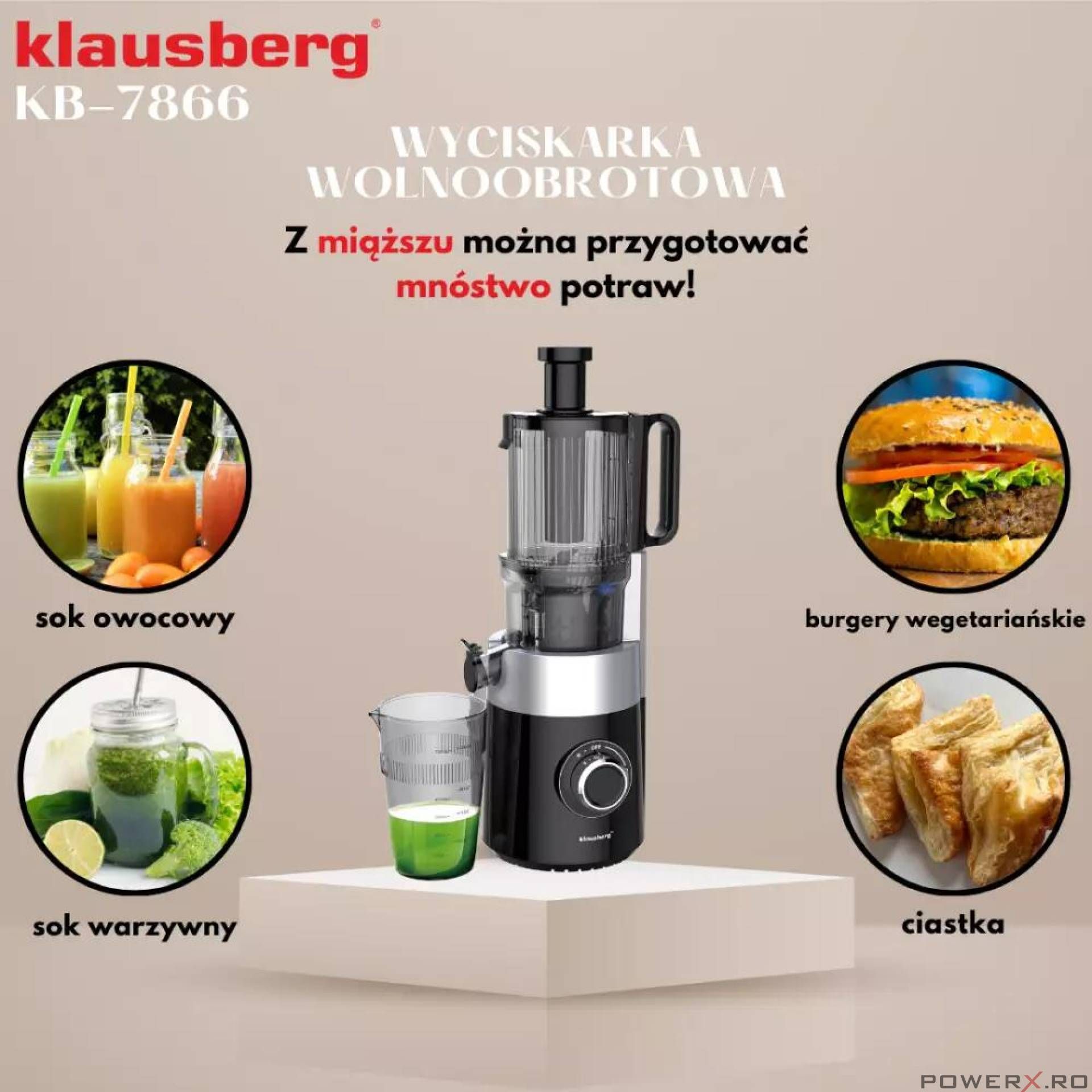 Storcator vertical pentru fructe si legume, putere 180 W, negru,