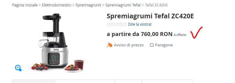 Storcator de fructe Tefal 150 W.