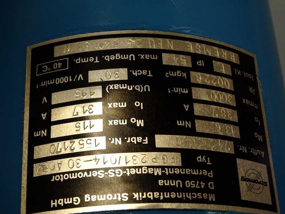 серво мотор Stromag FGP231/014-30A0 Permanent-Magnet-GS-Servomotor