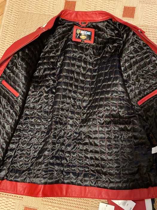 Geaca piele NASCAR originala, piele naturala