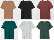 H&M 7 tricouri maneca sc. premium 100% in, mar.S/M (36/38) noi, etich.