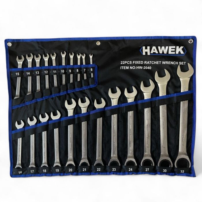 Звездогаечни Тресчотни Ключове Прави 6-32 ММ 22 Части HAWEK