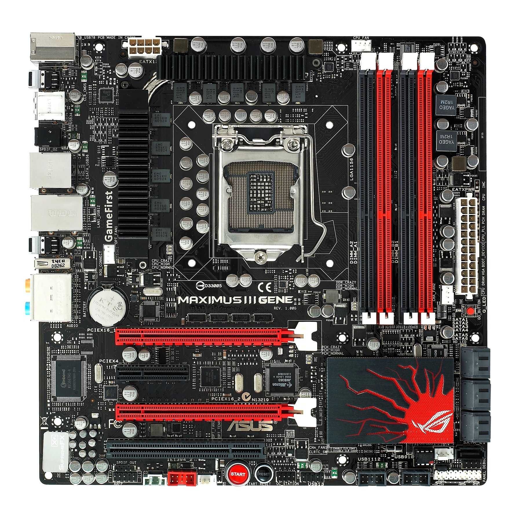 Дъно Дънна платка Asus Maximus III Gene P55 LGA 1156 OVERCLOCK