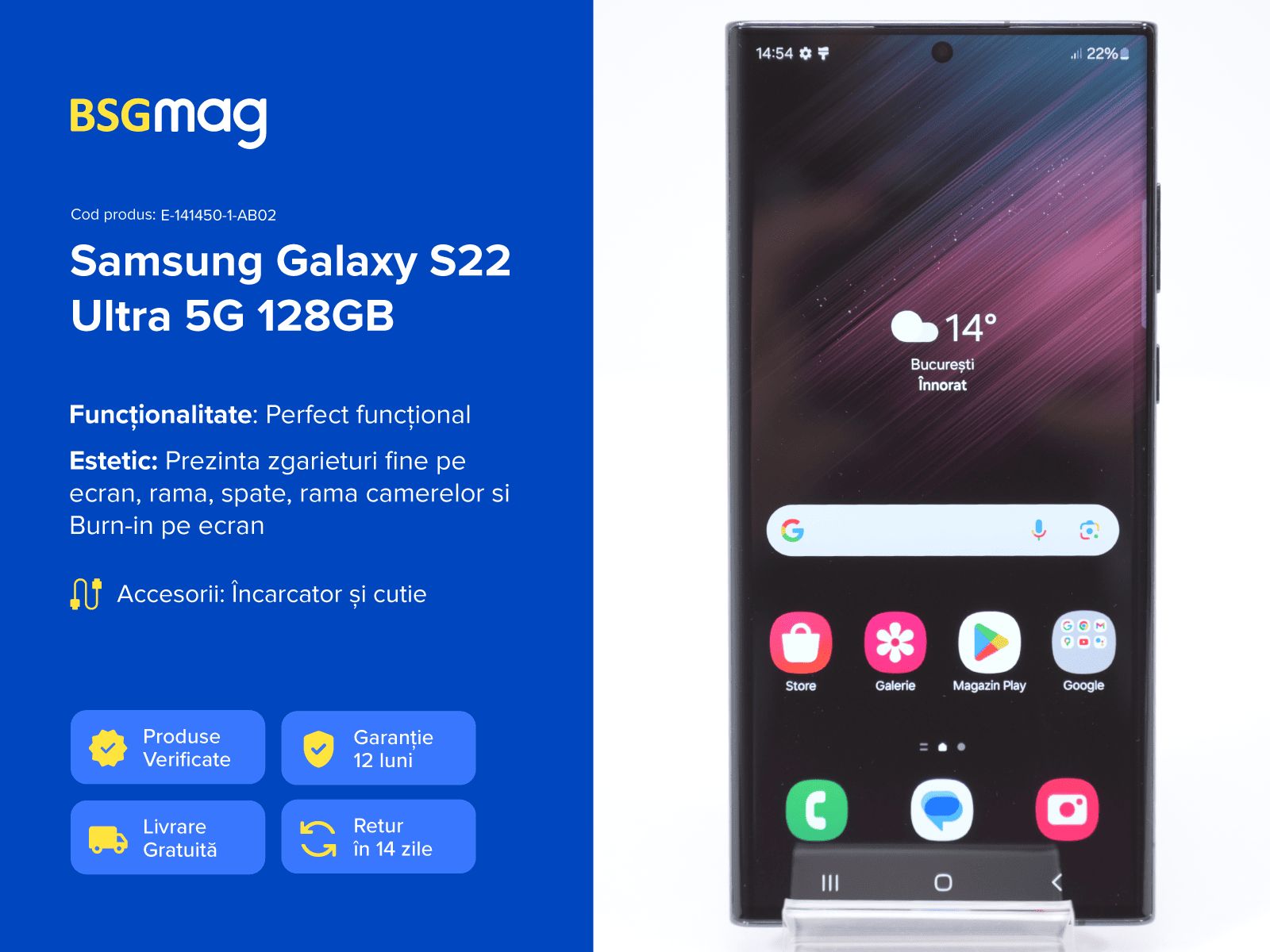 Telefon Samsung Galaxy S22 Ultra 5G 128GB - BSGmag