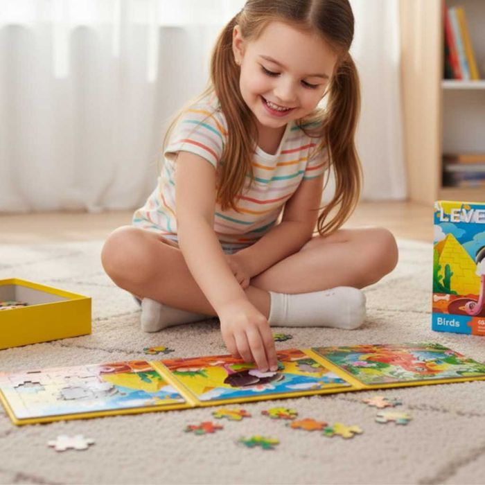 Детска книжка пъзел Level Up 3 в 1  - 37, 48, 72 части