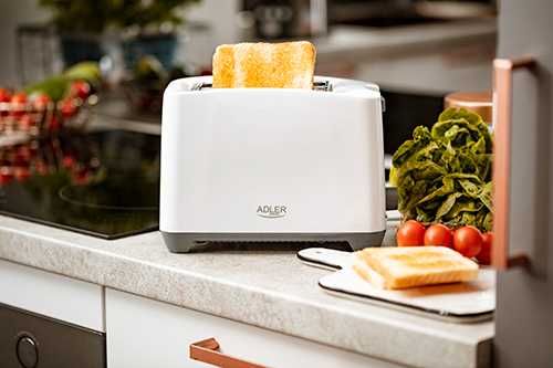 Prajitor paine Adler AD 3216, 2 felii, 1000 W, alb