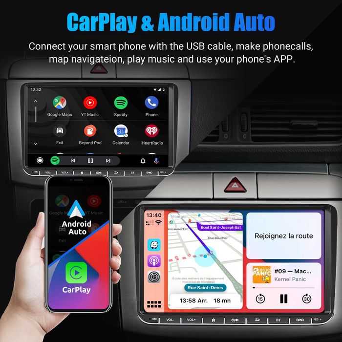 Navigatie Android 2GB RAM+64GB VW GOLF 5 6 PASSAT B6 CC JETTA SEAT etc