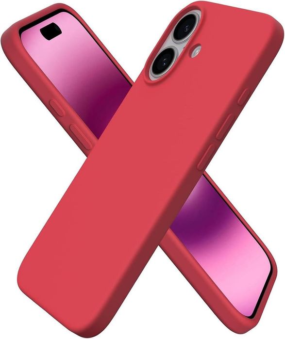 Матов силиконов кейс за apple iphone 17 - червен