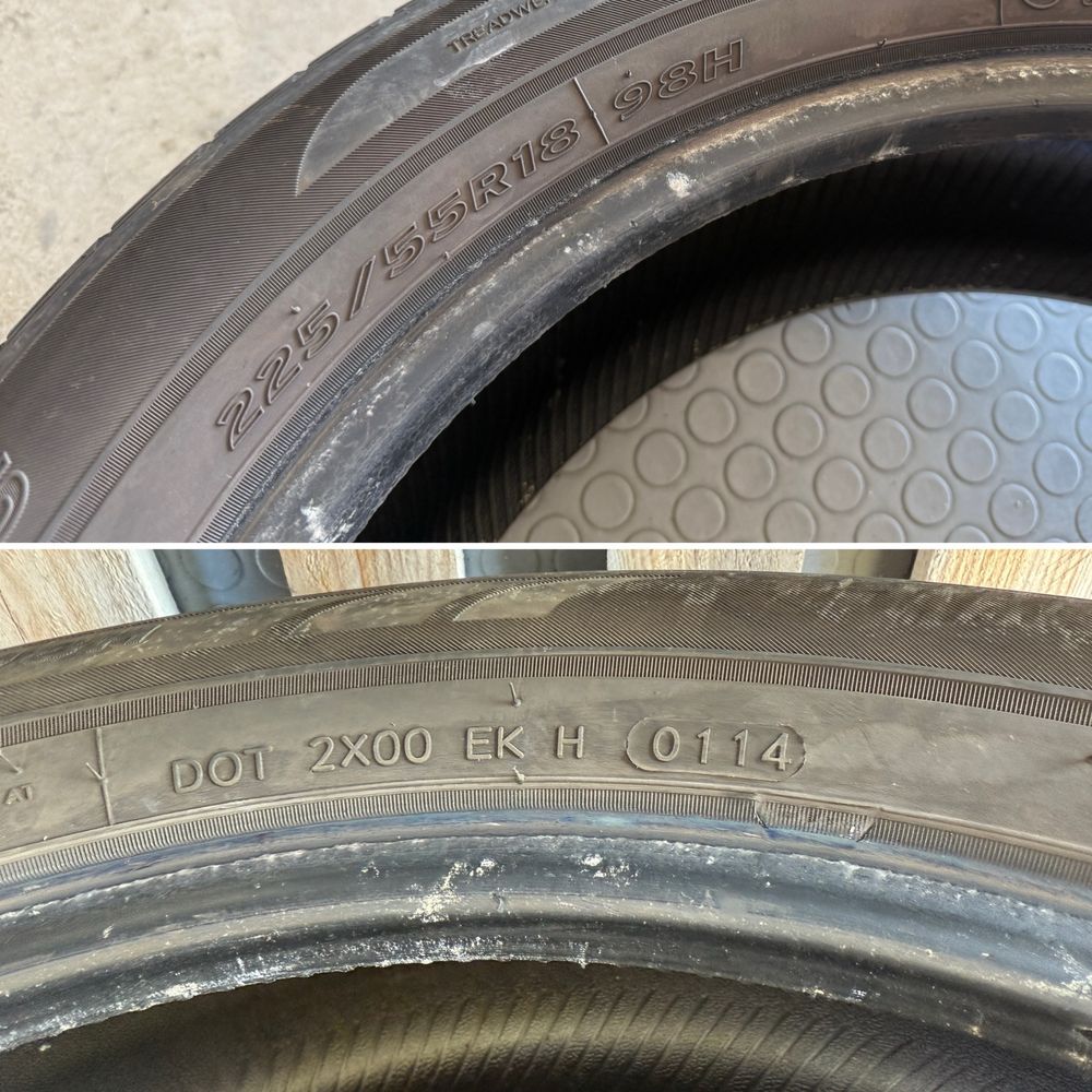 4бр. Летни Гуми 225/55R/18 -HANKOOK- DOT: 0114- 5,7мм.