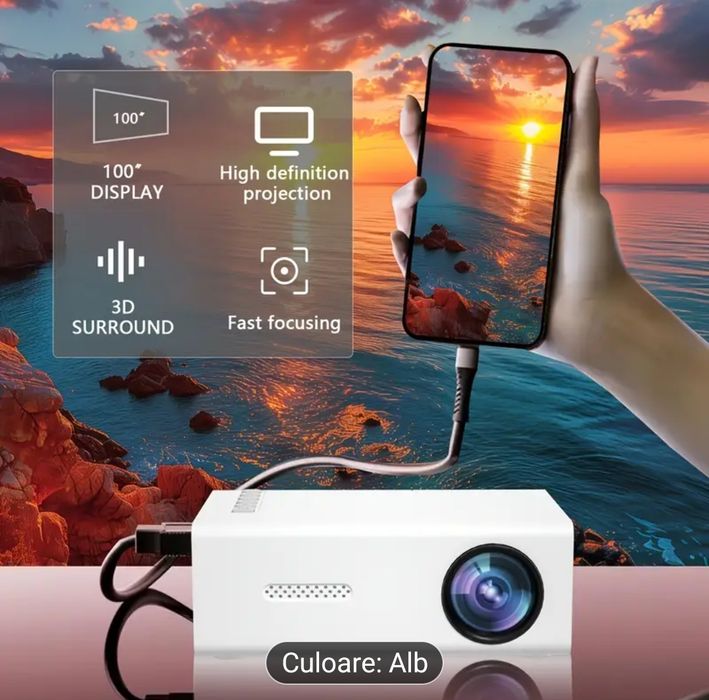 Mini Proiector Portabil 1080P HD