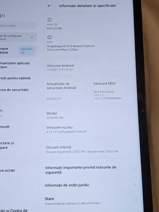Tableta Xiaomi seria 6, cutia originala si încărcător