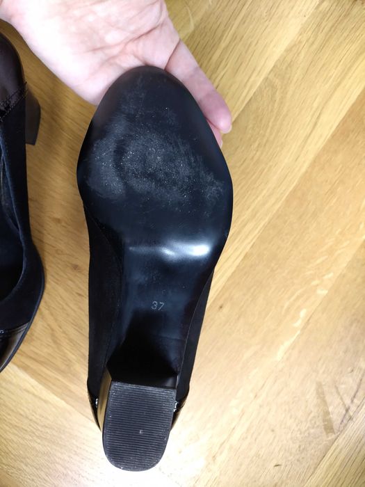 Дамски обувки от естествен велур и лак - Гарант - 37 размер