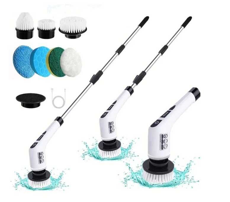 Set de curatare, 7 capete de perie, electric, rotativ, fara fir