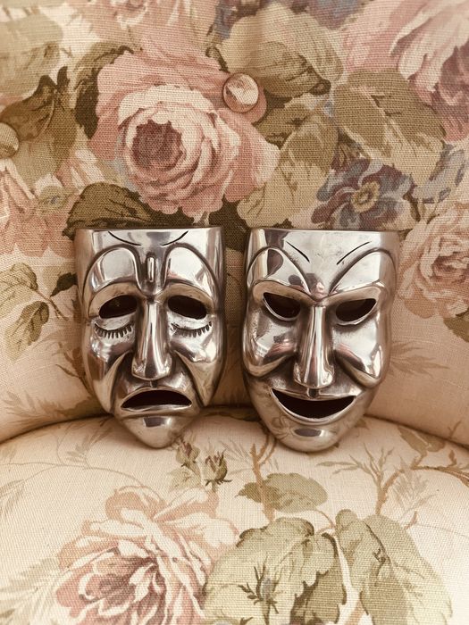 Метални театрални маски „Трагедия и Комедия“ от 90-те Дания