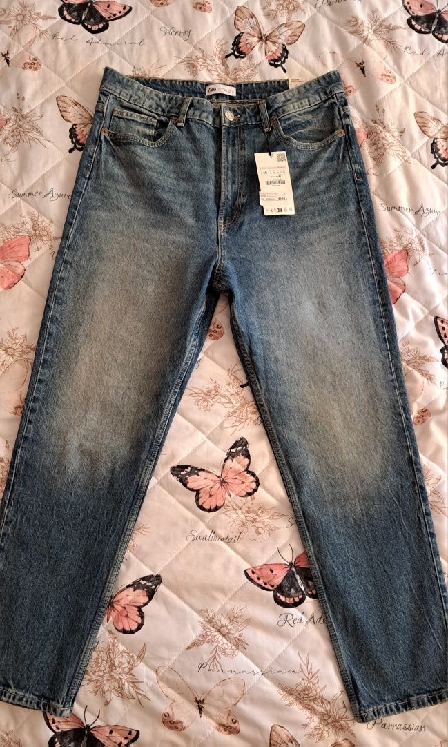 Нови дънки Zara, Comfort Mom Fit, 1% еластан