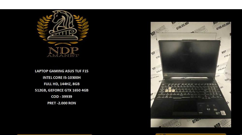 NDP Amanet NON-STOP Bld.Iuliu Maniu 69 LAPTOP GAMING ASUS TUF  (39939)