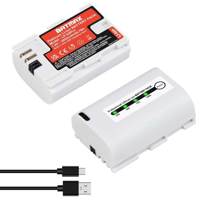 Acumulator Canon LP-E6 Pro 2800mAh port USB 5D Mark II III IV 6D 7D R7