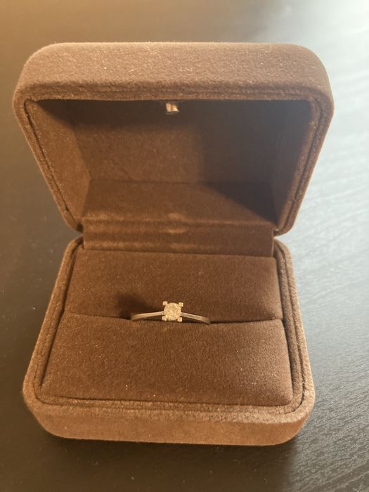 Inel aur alb 18k + diamant 0,20ct