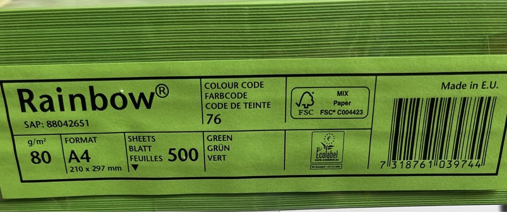 Ultimele topuri- Hartie colorata Rainbow- verde, medium blue, caramel