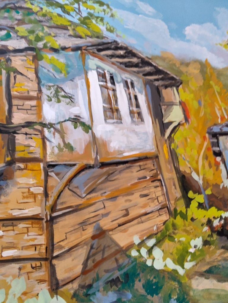 Картина със старовремски къщи!