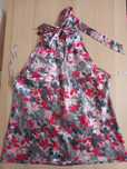 Top satinat cu imprimeu floral