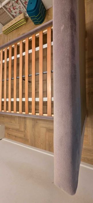 Pat tapițat copii FANCY Mobexpert 120x200cm, somieră inclusă