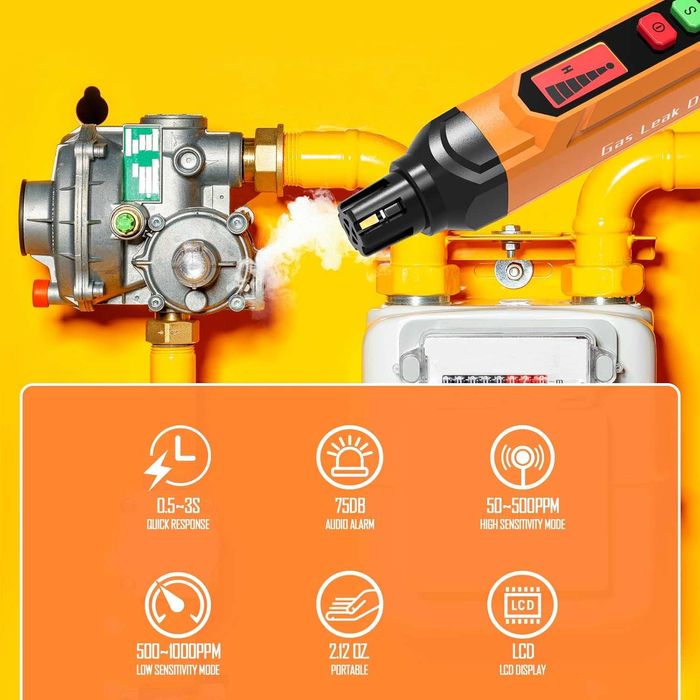 Преносим детектор за течове на газ  
TECHAMOR