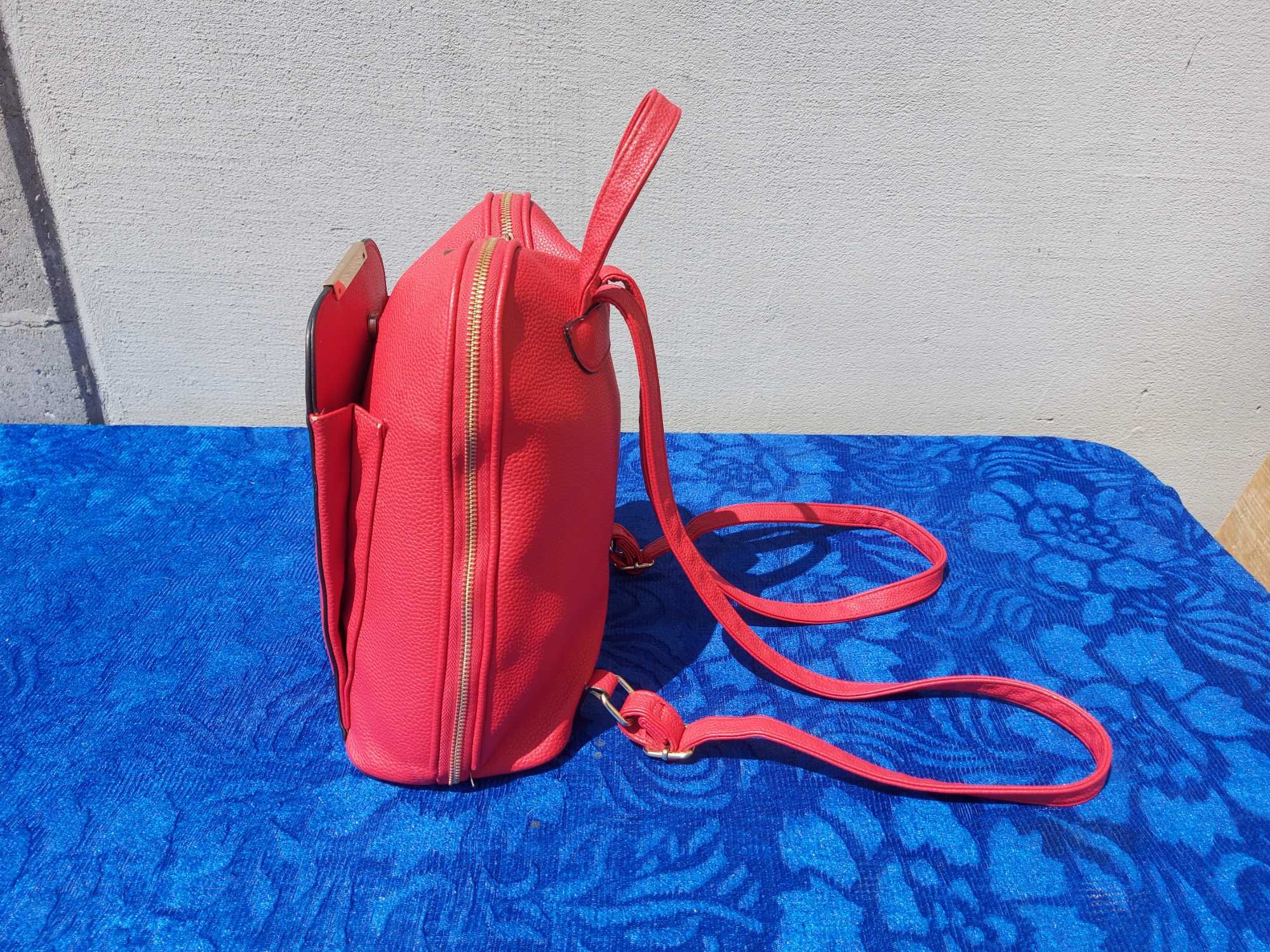 Rucsac dama, de tip geanta, Free, Rosu 28*32*13 cm