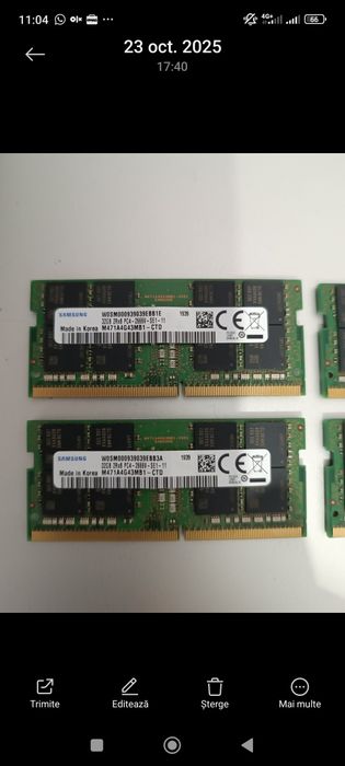 Rami laptop 1x32gb ddr4 2666mhz Samsung-100% funcțională , testată!