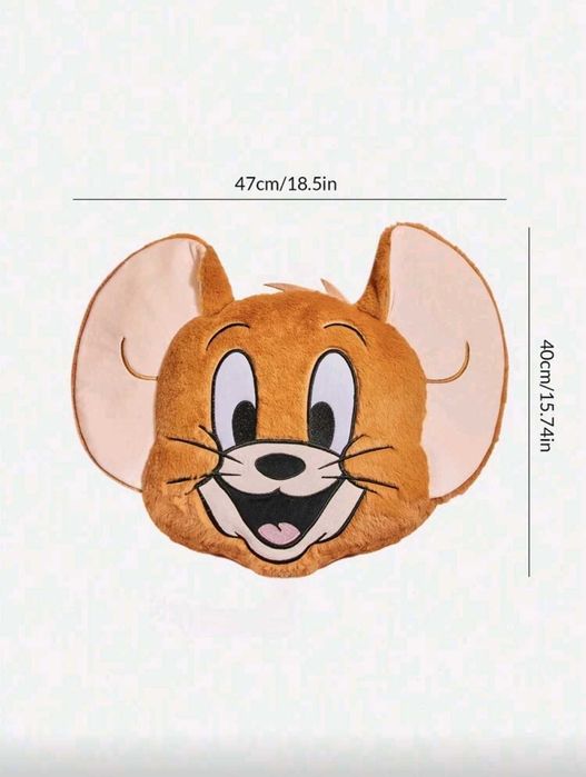 Плюшена Възглавница с анимационна мишка и лицето на Джери 1бр 47/40см.