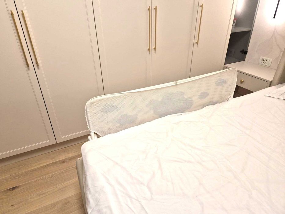Vand bariera de protectie pat copii, Guimo, 120x48 cm, husa lavabila