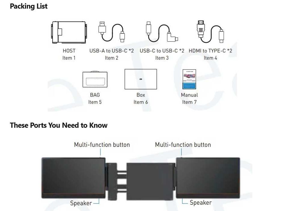 Monitor extern / TeamGee S3/ Triple Screening /portabil 2x"14