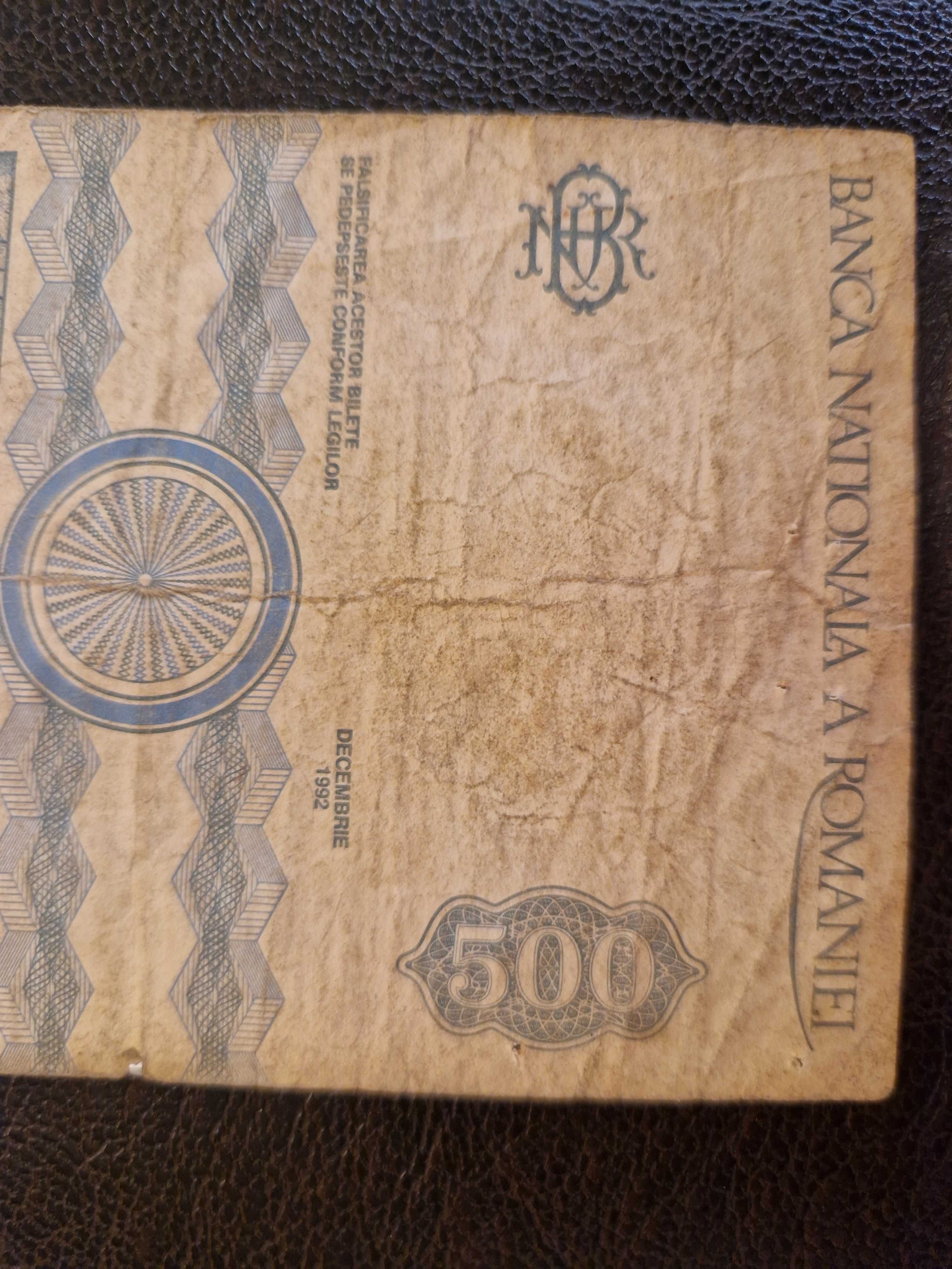 Bancnotă veche ,  500 lei, Constantin Brâncuși , 1876- 1957