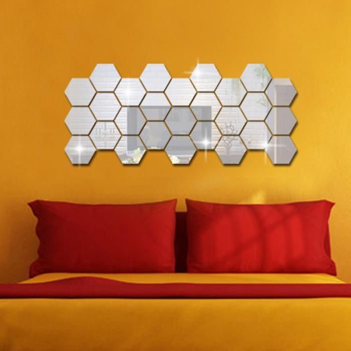 Set Oglinzi Design Hexagon - Decorative Acrilice Cristal 10 buc