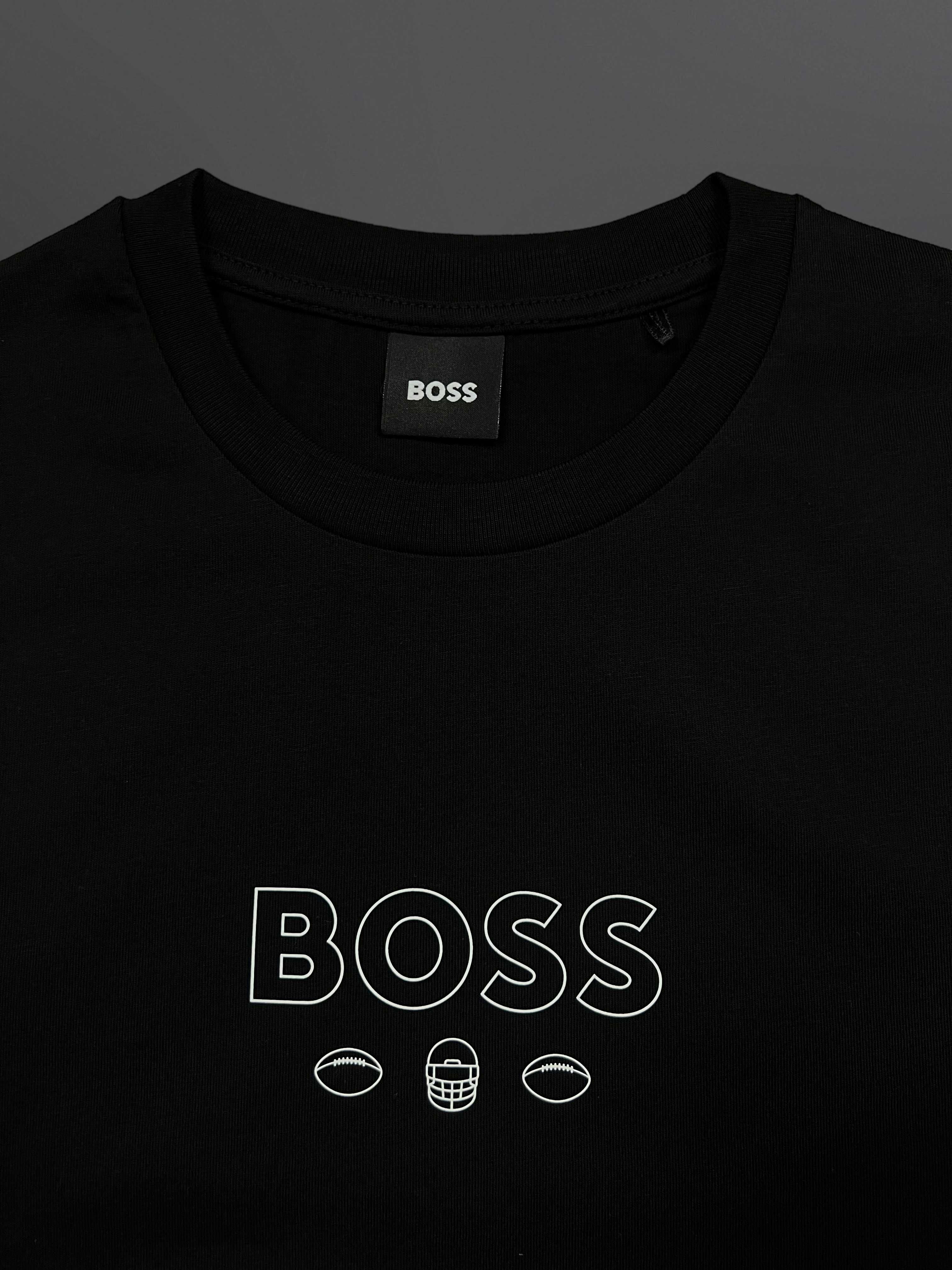 Hugo Boss Черна Тениска БЯЛА или ЖЪЛТА NFL Щампа - S M L XL XXL