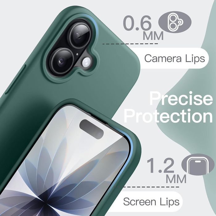Матов силиконов кейс за apple iphone 17 - тъмно зелен