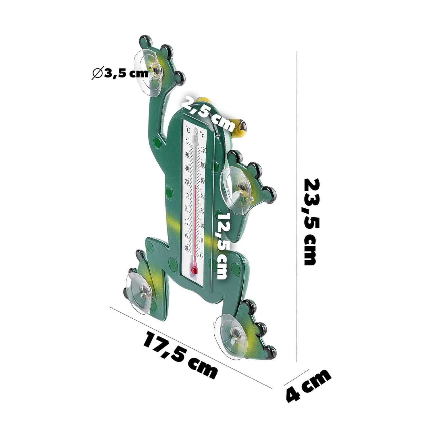 Broscuta meteo cu ventuze pentru geam rezistent la intemperii 24x18 cm