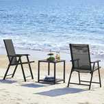 Set 2 scaune gradina pliante, cadru metal |YT 592830 Black(2pcs)