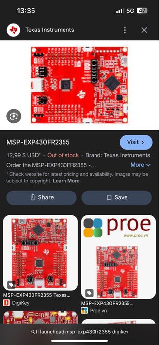 Microcontroller MSP-EXP430FR2355 TI LaunchPad