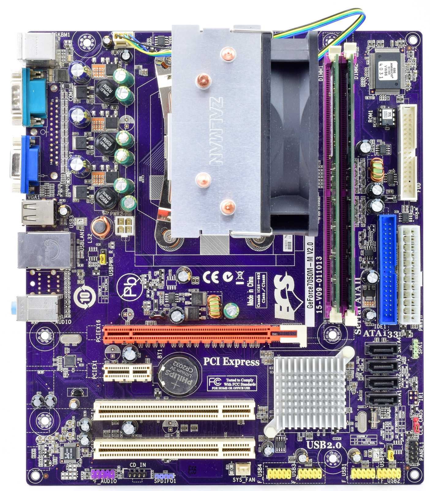 Дънна платка GeForce7050M-M + CPU Athlon 64 X2 3800 + 2x2 GB RAM