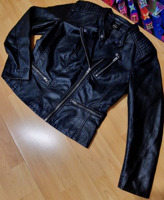 Geaca piele eco dama, marca Only,marime 40,accesorii metalice argintii